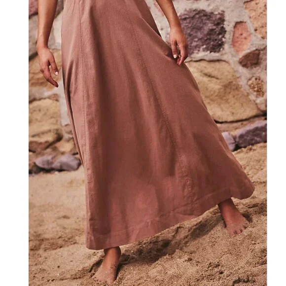 Free People Lovey Maxi Dress in BROWNIE XL NWT - Picture 6 of 8